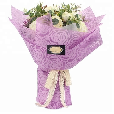 Un buon prezzo. Fiorista impresso impermeabile Wrapping Paper Roll grande Rose Pattern del poliestere 60cm in linea