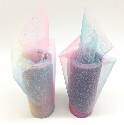 Un buon prezzo. 15cm 10 yarde dell'organza di Tulle Rolls di scintillio Tulle dell'arcobaleno con Crystal Sequin in linea
