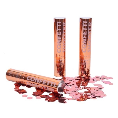 Un buon prezzo. Cannone del tiratore dei coriandoli di macchina per fare i popcorn del partito del cerchio di Rose Gold Shining Metallic Foil in linea